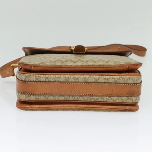 CELINE Macadam Canvas Shoulder Bag Beige Gold - Picture 5 of 16
